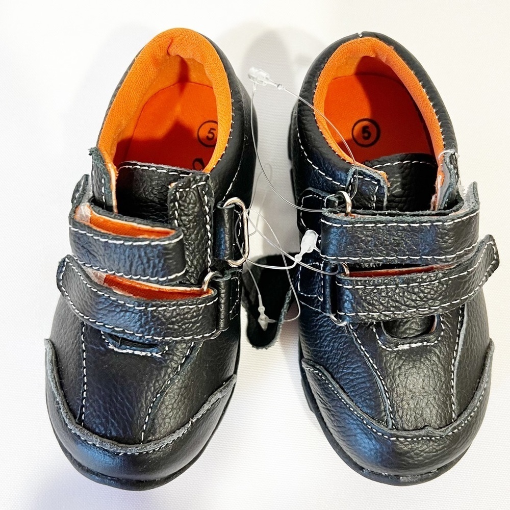 Little Boys Chulis Black Leather Shoes Size 5